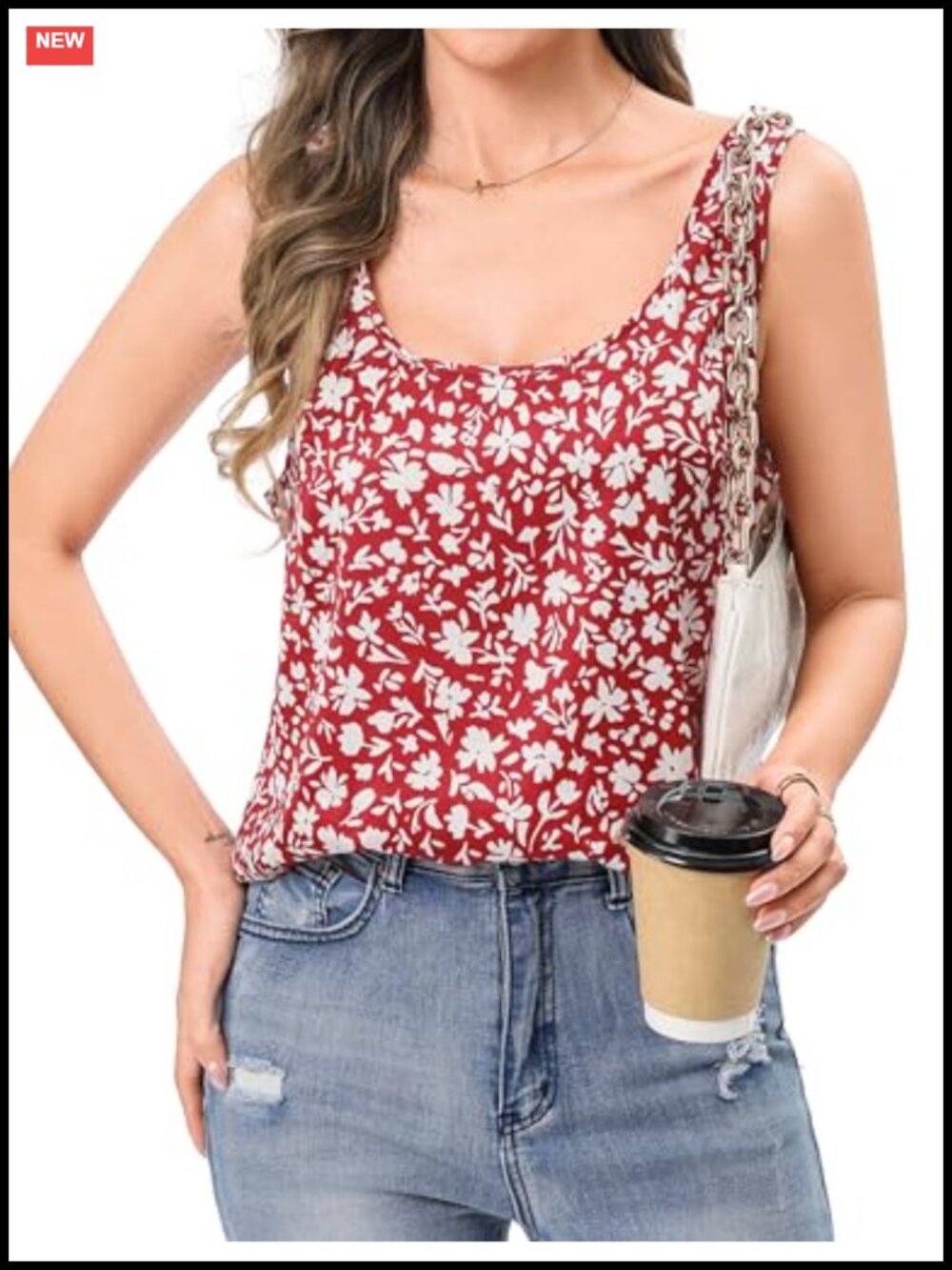 Silk Satin Tank Top Scoop Neck Sleeveless Blouse